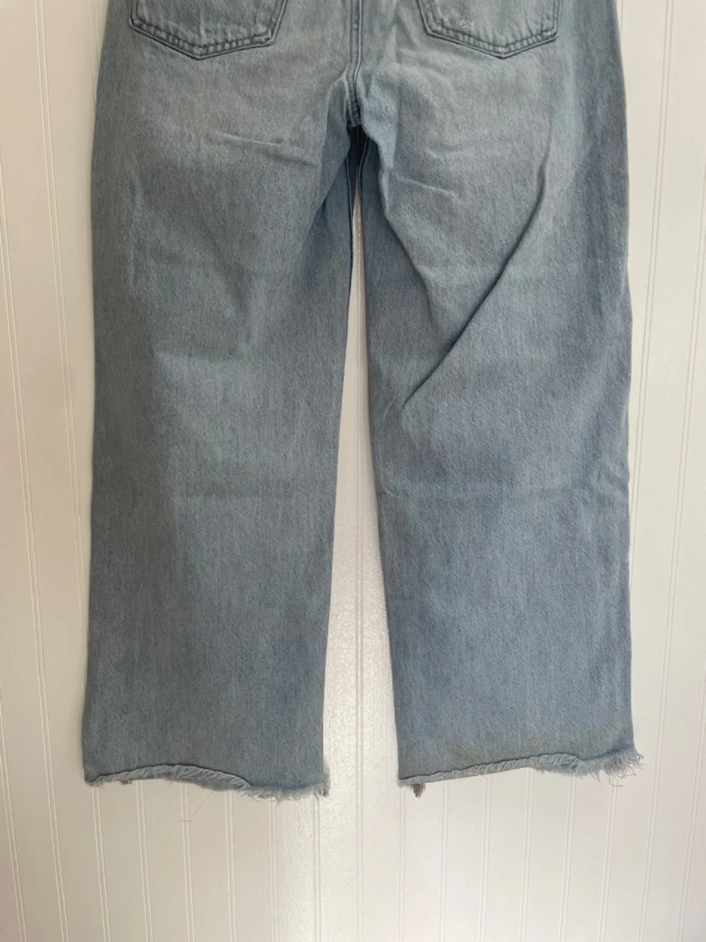 AMERICAN EAGLE Skater Jean 100% Cotton High Rise Wide Leg Distressed Size 8